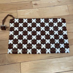 1940s Vintage Plasticflex Plastic Tile Purse Clutch Handbag Zippered